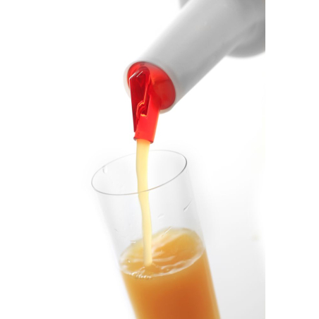 Flacon Verseur BarUp 0,8L pour Jus et Pr&eacute;-m&eacute;langes, 5 Becs Color&eacute;s, Blanc - Hendi