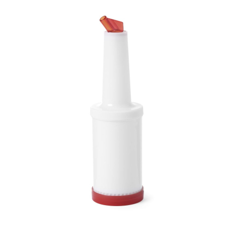 Flacon Verseur BarUp 0,8L pour Jus et Pr&eacute;-m&eacute;langes, 5 Becs Color&eacute;s, Blanc - Hendi
