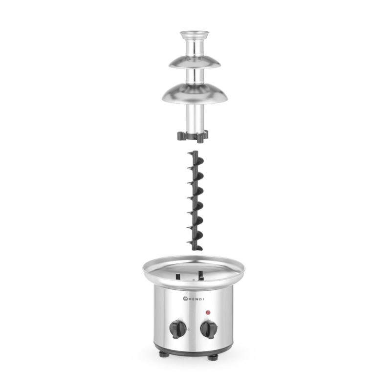 Fontaine &agrave; Chocolat Professionnelle 3 Niveaux, Capacit&eacute; 1.5kg, Temp&eacute;rature R&eacute;glable - Hendi