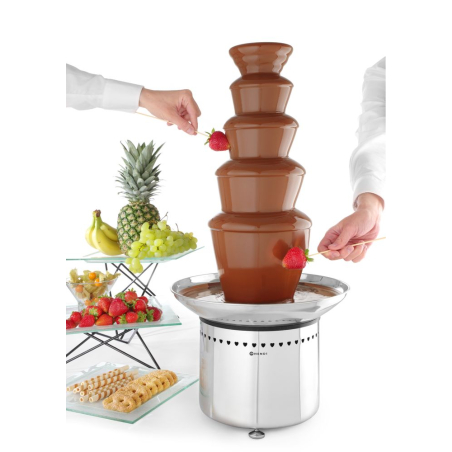Fontaine &agrave; chocolat professionnelle 5 niveaux, 6 kg de capacit&eacute; maximale - Hendi