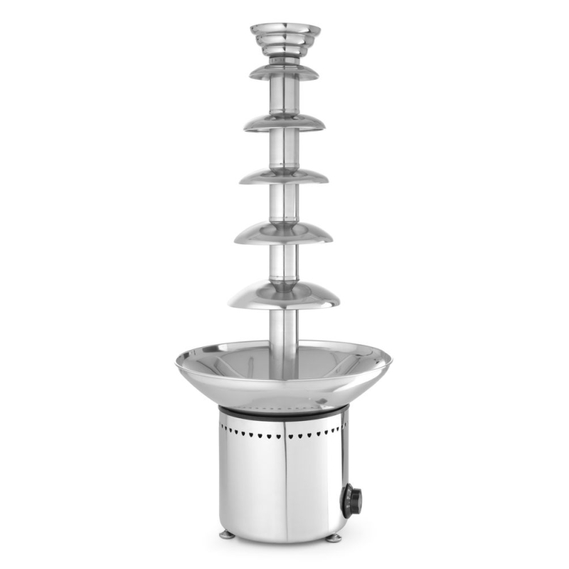 Fontaine &agrave; chocolat professionnelle inox 6 niveaux 8kg, ⌀372x(H)850mm - Hendi