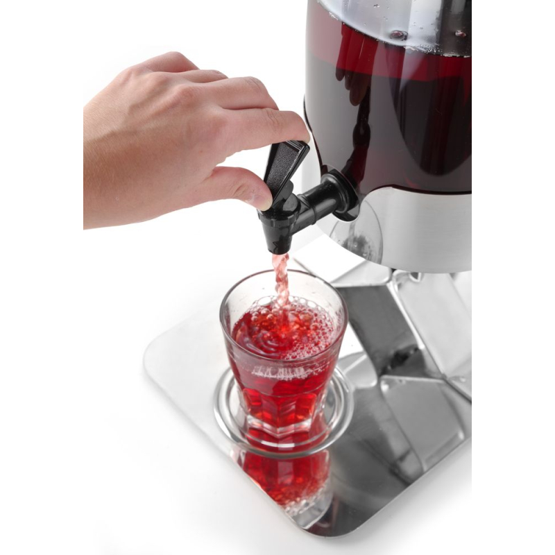 Fontaine &agrave; jus de fruit professionnelle 5L avec refroidissement &agrave; gla&ccedil;ons et robinet anti-goutte - Hendi