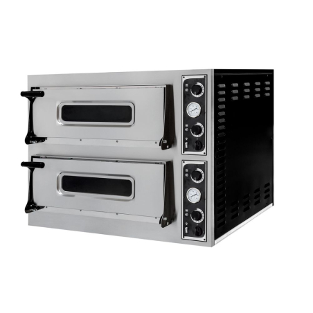 Four &agrave; Pizza Professionnel BASIC 44, Double Chambre, 9400W, 400V - Hendi