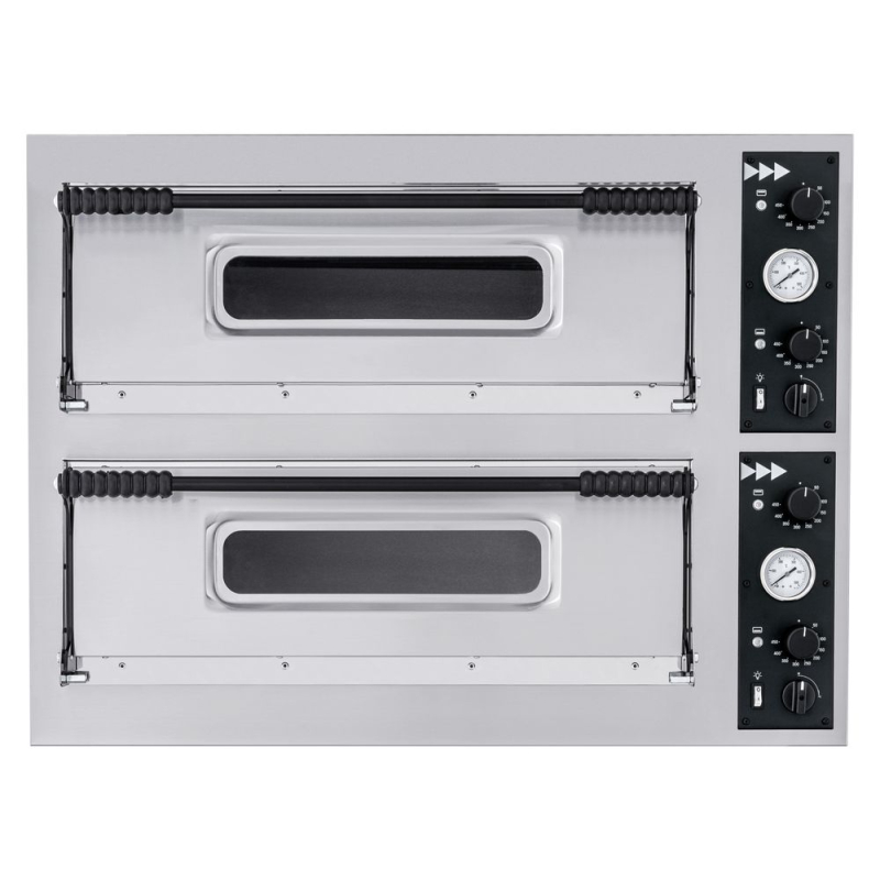 Four &agrave; pizza professionnel double chambre BASIC XXL 66, 18000W, 400V - Hendi
