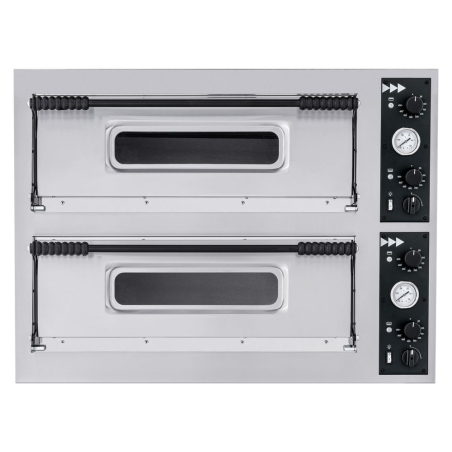 Four &agrave; pizza professionnel double chambre BASIC XXL 66, 18000W, 400V - Hendi