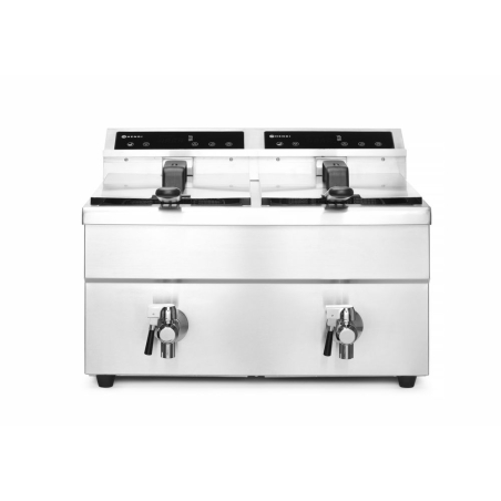 Friteuse &agrave; Induction Professionnelle 2x8L Profi Line avec Robinet de Vidange - Hendi