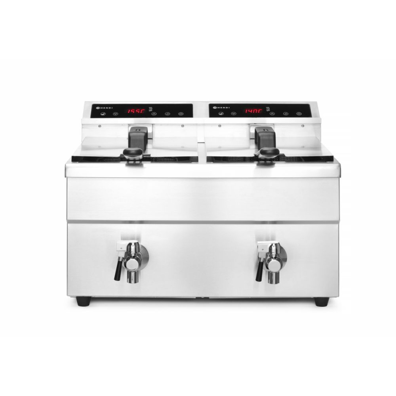 Friteuse &agrave; Induction Professionnelle 2x8L Profi Line avec Robinet de Vidange - Hendi