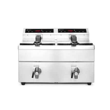 Friteuse &agrave; Induction Professionnelle 2x8L Profi Line avec Robinet de Vidange - Hendi