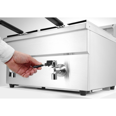 Friteuse &agrave; Induction Professionnelle 2x8L Profi Line avec Robinet de Vidange - Hendi