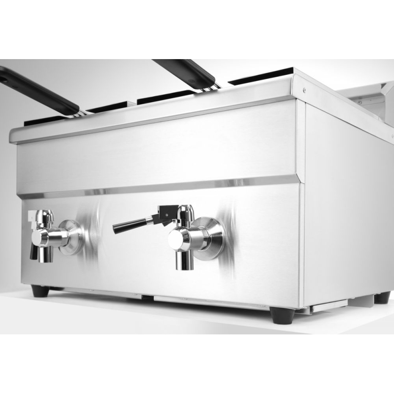 Friteuse &agrave; Induction Professionnelle 2x8L Profi Line avec Robinet de Vidange - Hendi