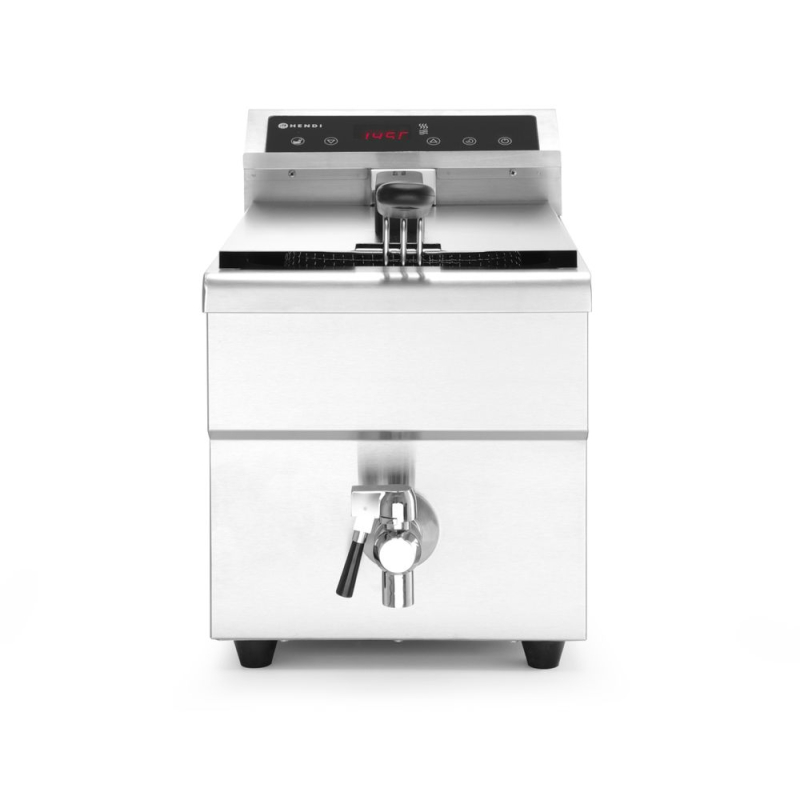 Friteuse &agrave; induction professionnelle 8L avec robinet de vidange - Hendi
