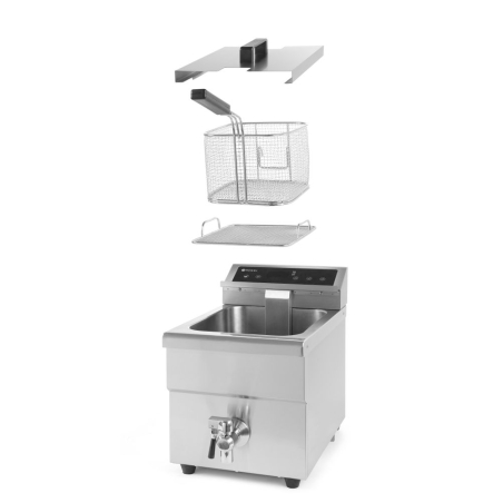 Friteuse &agrave; induction professionnelle 8L avec robinet de vidange - Hendi