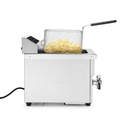 Friteuse &agrave; induction professionnelle 8L avec robinet de vidange - Hendi