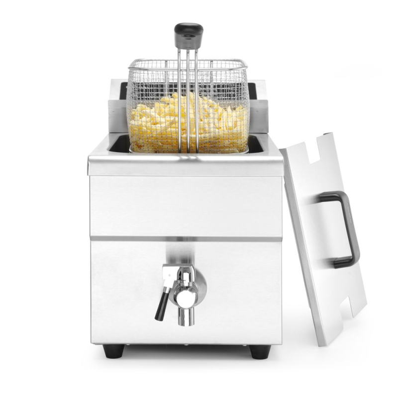 Friteuse &agrave; induction professionnelle 8L avec robinet de vidange - Hendi