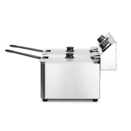 Friteuse &Eacute;lectrique Professionnelle Double Cuve 2x8L (16L) 7000W - Kitchen Line - Hendi