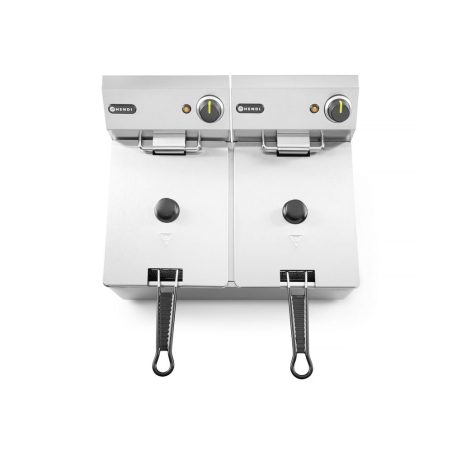 Friteuse &Eacute;lectrique Professionnelle Double Cuve 2x8L (16L) 7000W - Kitchen Line - Hendi
