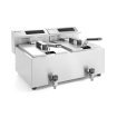 Friteuse professionnelle double bac num&eacute;rique 2x8L Profi Line avec robinet de vidange - Hendi