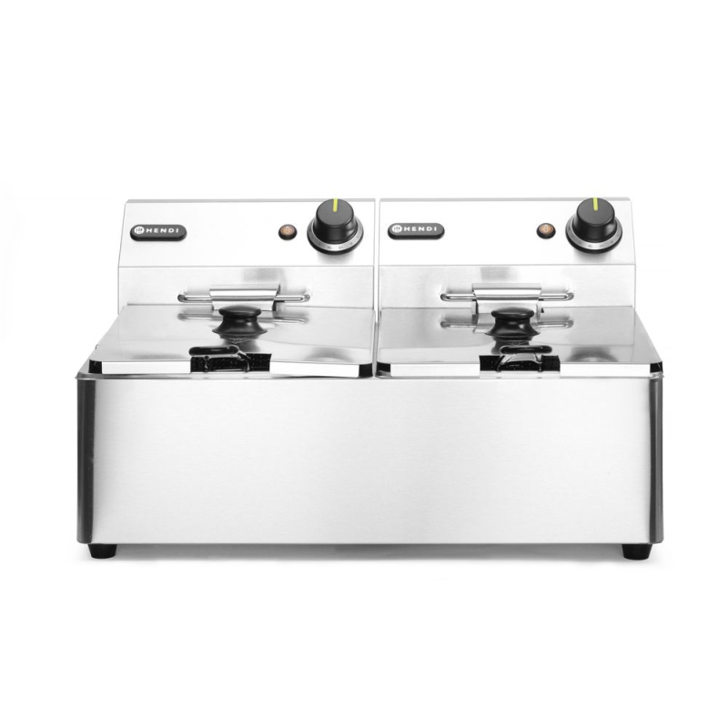 Friteuse Professionnelle Double Cuve 2x6L (12L) Kitchen Line 6600W Inox - Hendi