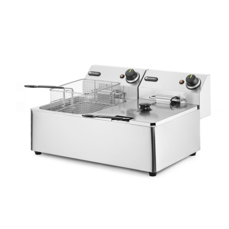 Friteuse Professionnelle Double Cuve 2x6L (12L) Kitchen Line 6600W Inox - Hendi