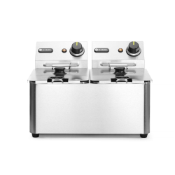 Friteuse professionnelle double Kitchen Line 2x4L (8L) 6000W Inox - Hendi
