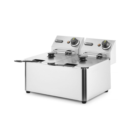 Friteuse professionnelle double Kitchen Line 2x4L (8L) 6000W Inox - Hendi