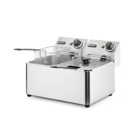Friteuse professionnelle double Kitchen Line 2x4L (8L) 6000W Inox - Hendi