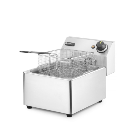 Friteuse professionnelle Kitchen Line 6L inox avec zone froide et thermostat r&eacute;glable - Hendi