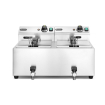 Friteuse professionnelle Profi Line double cuve 16L 7000W avec robinet de vidange - Hendi
