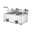 Friteuse professionnelle Profi Line double cuve 16L 7000W avec robinet de vidange - Hendi