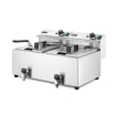 Friteuse professionnelle Profi Line double cuve 16L 7000W avec robinet de vidange - Hendi