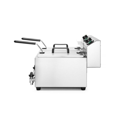 Friteuse professionnelle Profi Line double cuve 16L 7000W avec robinet de vidange - Hendi