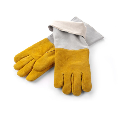 Gants de barbecue en cuir extra-longs, r&eacute;sistants &agrave; la chaleur 250&deg;C - Hendi