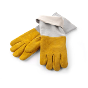 Gants de barbecue en cuir extra-longs, r&eacute;sistants &agrave; la chaleur 250&deg;C - Hendi