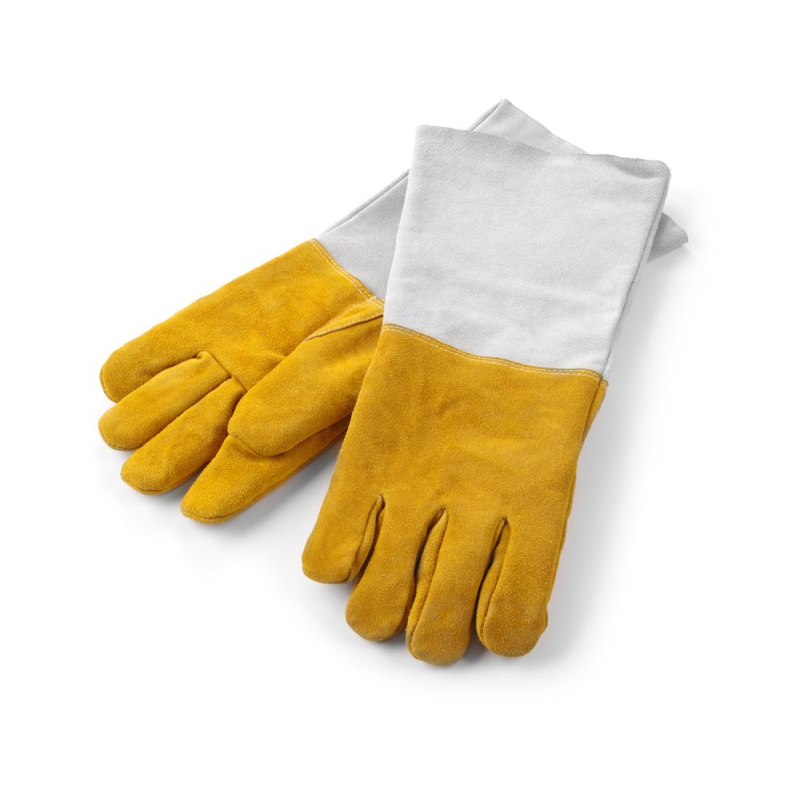 Gants de barbecue en cuir extra-longs, r&eacute;sistants &agrave; la chaleur 250&deg;C - Hendi