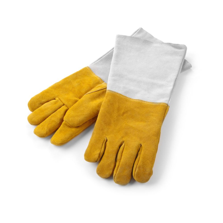 Gants de barbecue en cuir extra-longs, r&eacute;sistants &agrave; la chaleur 250&deg;C - Hendi