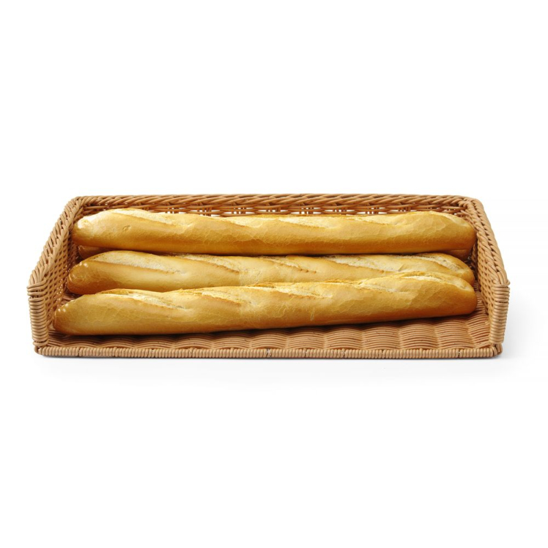 Grande Corbeille &agrave; Pain/Viennoiseries en Polyrotin avec Cadre Inox, 595x395x105mm, Lave-Vaisselle - Hendi