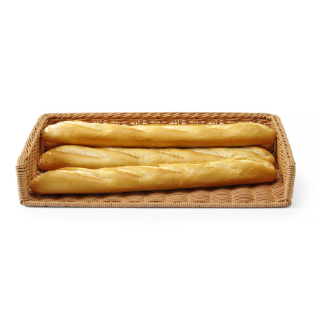 Grande Corbeille &agrave; Pain/Viennoiseries en Polyrotin avec Cadre Inox, 595x395x105mm, Lave-Vaisselle - Hendi