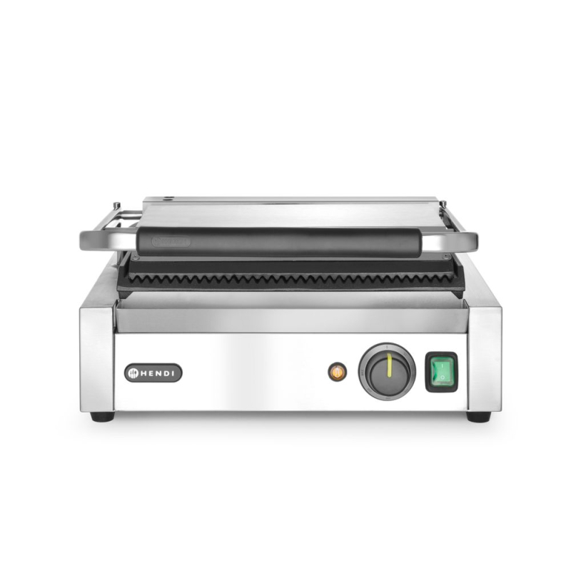 Grill Contact Professionnel Panini Rainur&eacute; 2200W 430x375x(H)216mm - Hendi