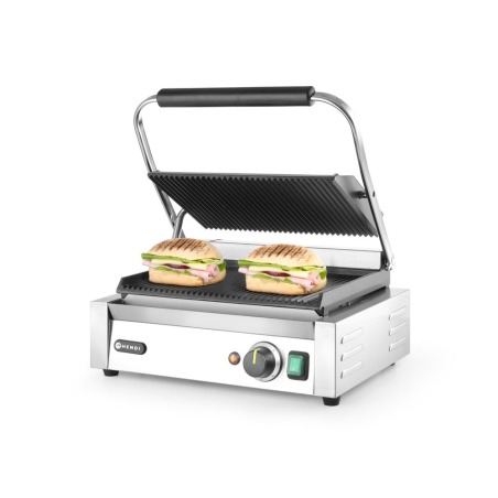Grill Contact Professionnel Panini Rainur&eacute; 2200W 430x375x(H)216mm - Hendi