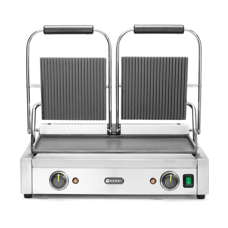 Grill de Contact Double Professionnel Rainur&eacute;/Lisse 3600W - Hendi