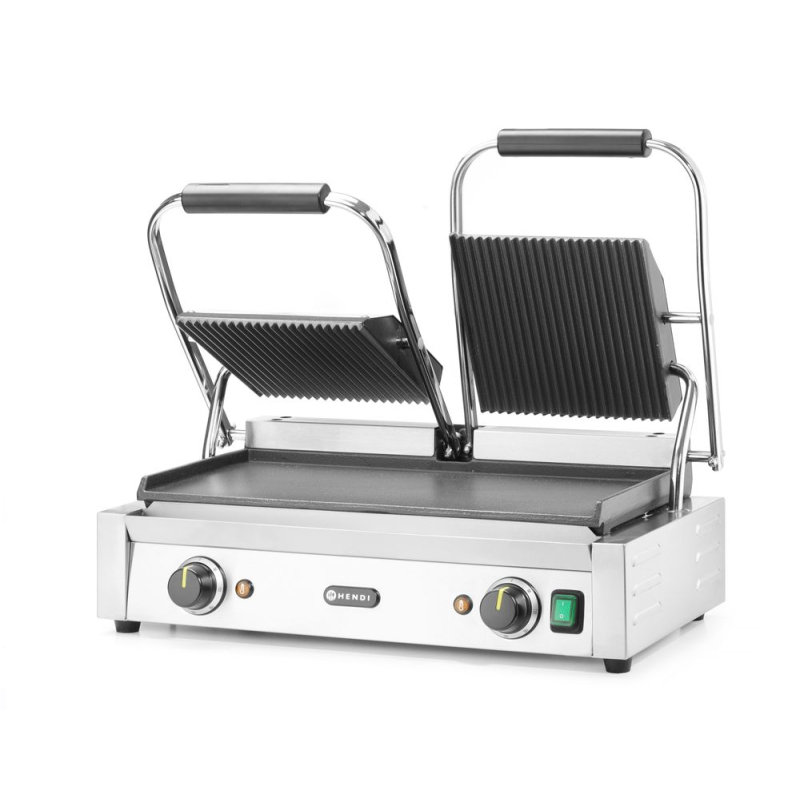 Grill de Contact Double Professionnel Rainur&eacute;/Lisse 3600W - Hendi