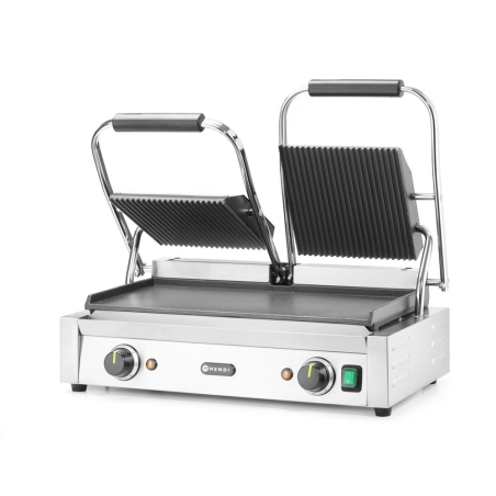 Grill de Contact Double Professionnel Rainur&eacute;/Lisse 3600W - Hendi
