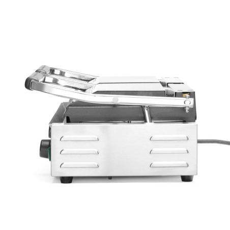Grill de Contact Double Rainur&eacute;, Thermostats Ind&eacute;pendants, 3600W - Hendi
