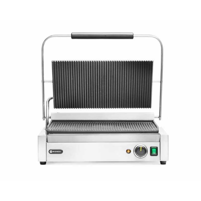 Grill de Contact Panini XL Professionnel, Rainur&eacute;, 2700W - Hendi