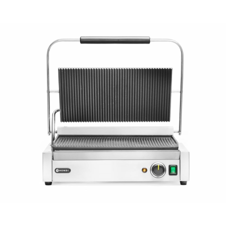 Grill de Contact Panini XL Professionnel, Rainur&eacute;, 2700W - Hendi
