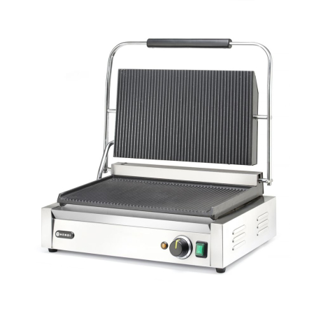 Grill de Contact Panini XL Professionnel, Rainur&eacute;, 2700W - Hendi