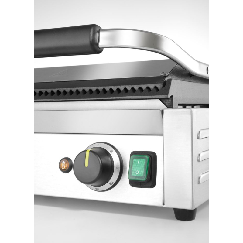 Grill de Contact Panini XL Professionnel, Rainur&eacute;, 2700W - Hendi