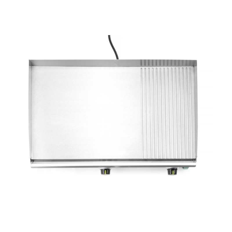 Grill &eacute;lectrique professionnel 3500W Kitchen Line, Surface 1/3 rainur&eacute;e 2/3 lisse - Hendi