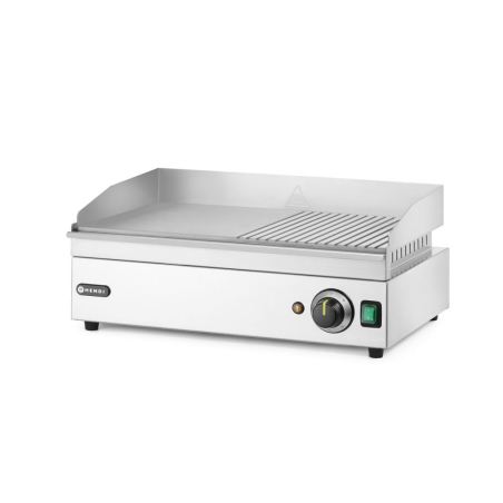 Grill Professionnel &Eacute;lectrique Moiti&eacute; Rainur&eacute;/Moiti&eacute; Lisse, 2400W, Kitchen Line - Hendi