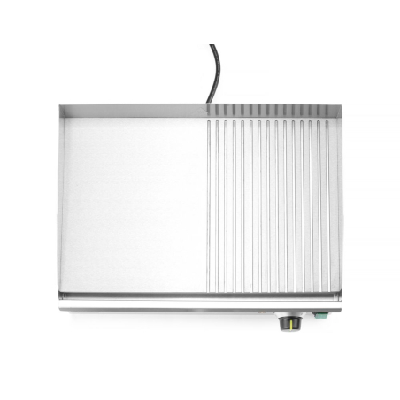 Grill Professionnel &Eacute;lectrique Moiti&eacute; Rainur&eacute;/Moiti&eacute; Lisse, 2400W, Kitchen Line - Hendi